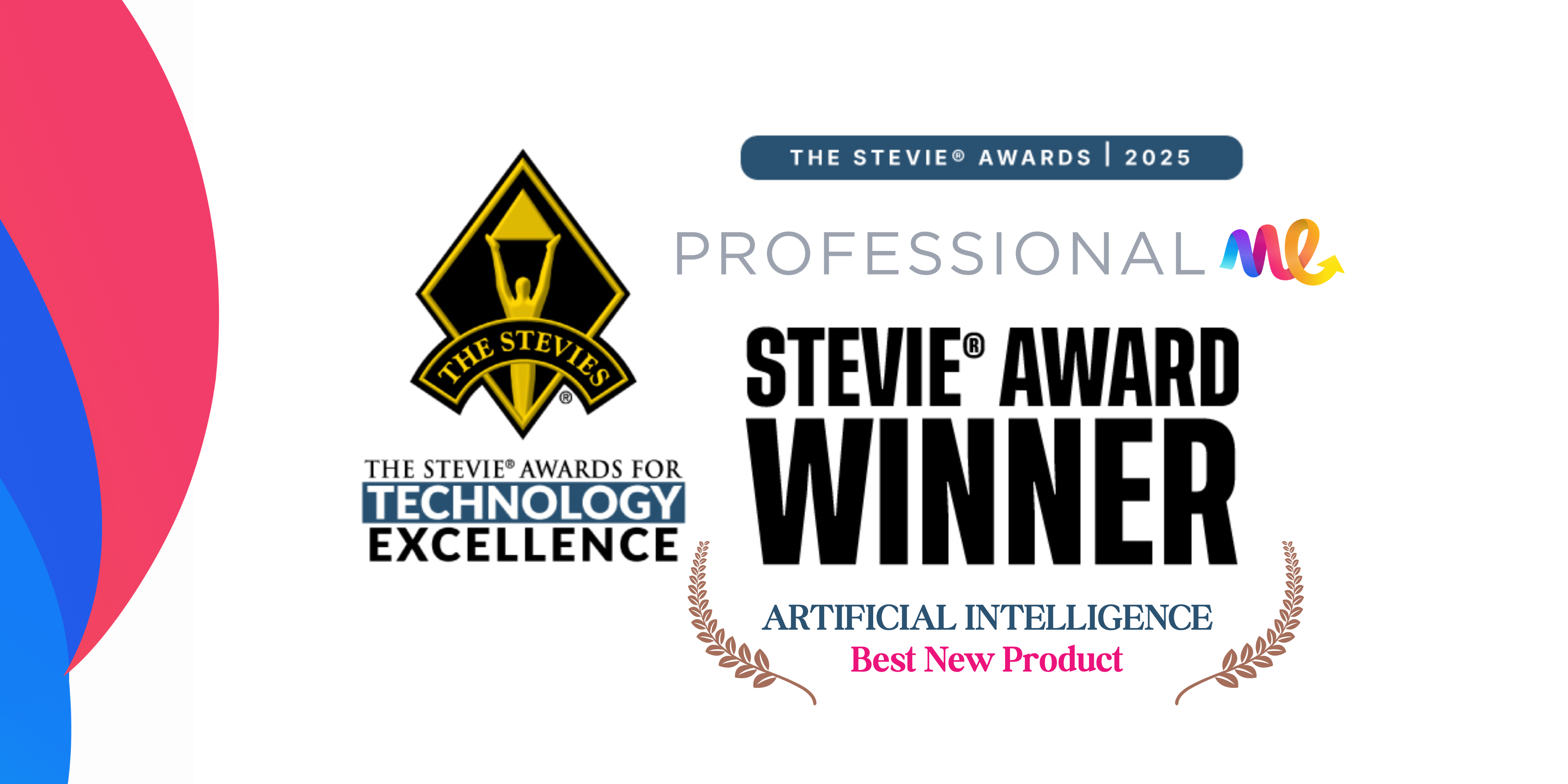 Stevie Awards for Technology Excellence artwork for Professional.me's July 29, 2025 press release.